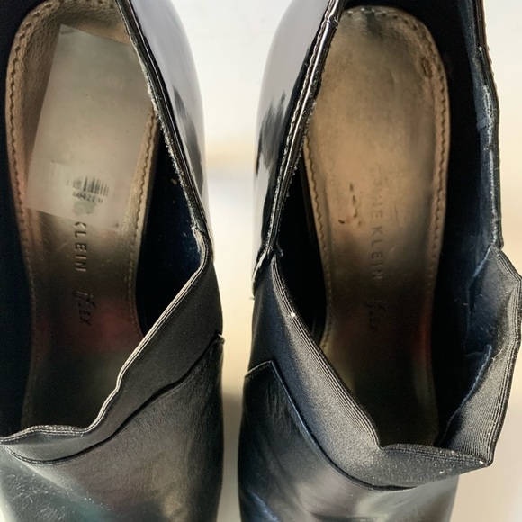Anne Klein black leather open toe shoes size 7.5 - Picture 3 of 10